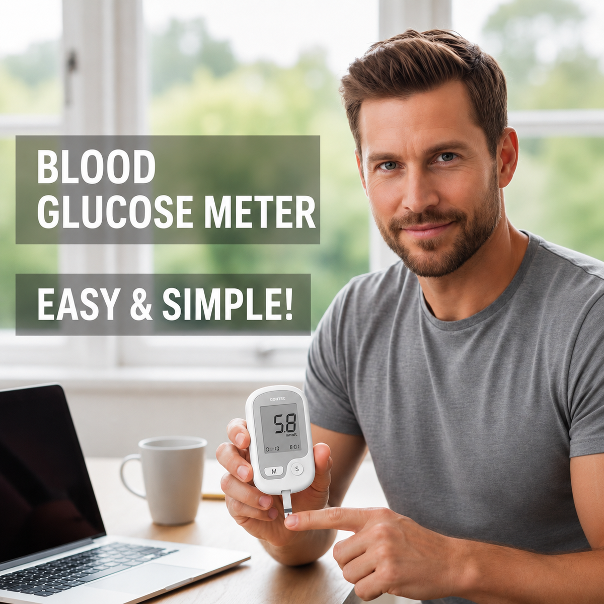 Blood Sugar Monitor with Portable Digital Display and Fingertip Glucose Testing - Image 6
