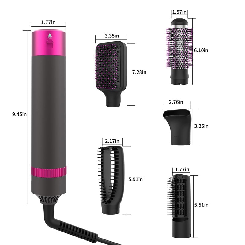 Blow Dryer Brush with Hot Air Comb and 5 Interchangeable Attachments for Hair Styling - Image 1