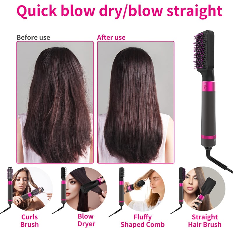 Blow Dryer Brush with Hot Air Comb and 5 Interchangeable Attachments for Hair Styling - Image 2