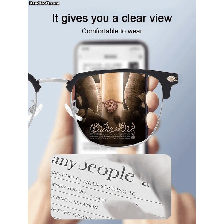 Blue Light Blocking Reading Glasses with Semi-Rimless Frame and Adjustable Nose Pads - Image 2