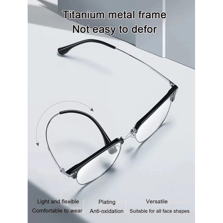 Blue Light Blocking Reading Glasses with Semi-Rimless Frame and Adjustable Nose Pads - Image 3