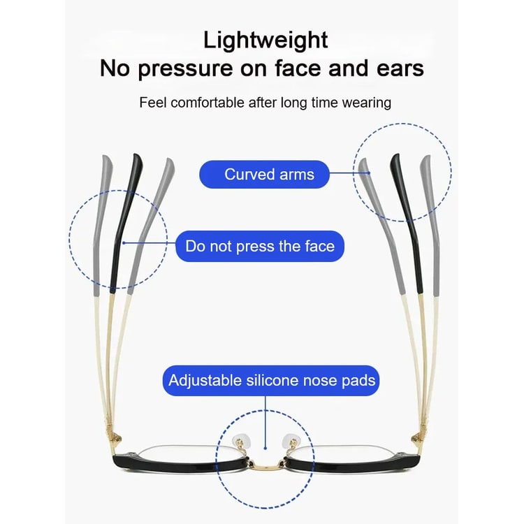 Blue Light Blocking Reading Glasses with Semi-Rimless Frame and Adjustable Nose Pads - Image 5