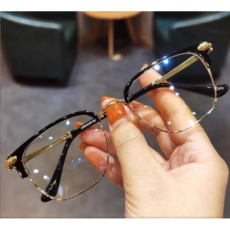Blue Light Blocking Reading Glasses with Semi-Rimless Frame and Adjustable Nose Pads - Image 6