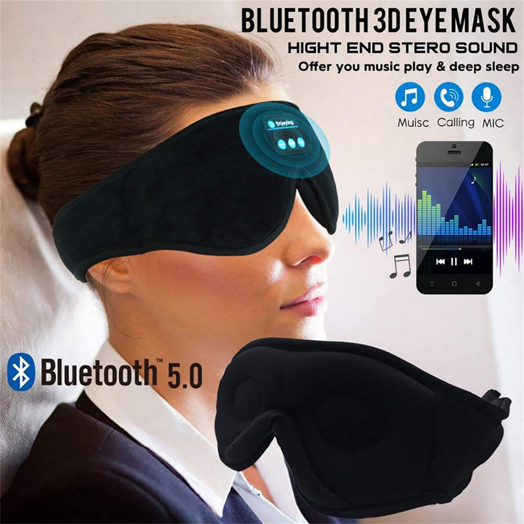 Bluetooth Blackout Sleep Mask with Built-In Speakers and Weighted Design Silk - Image 5