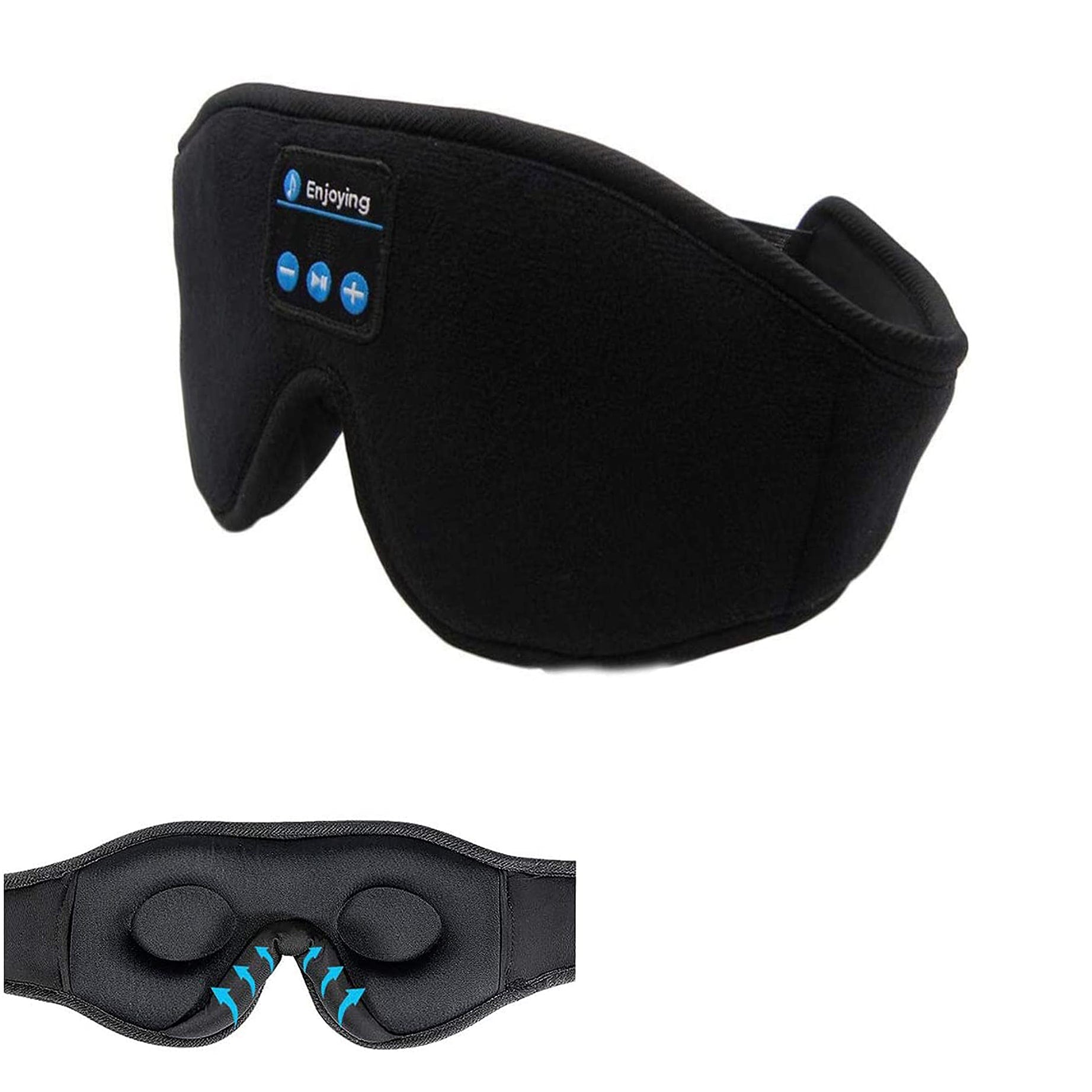 Bluetooth Blackout Sleep Mask with Built-In Speakers and Weighted Design Silk - Image 7