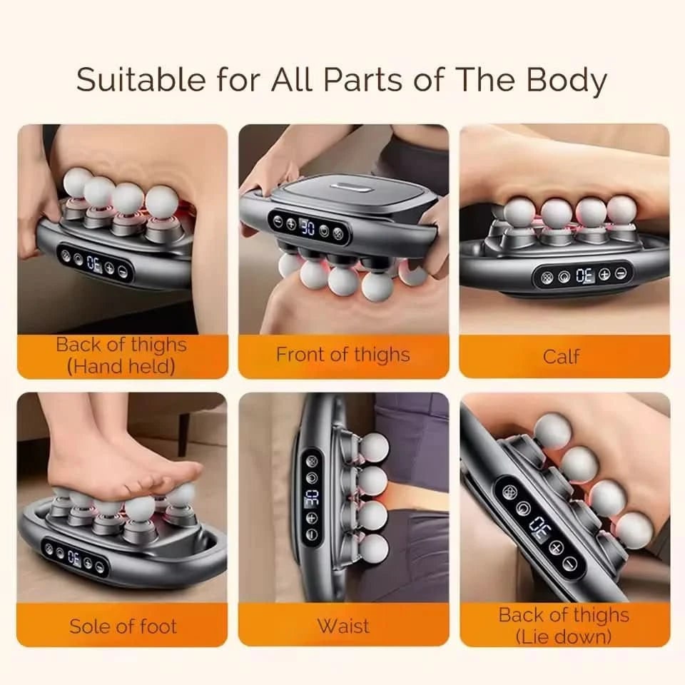 Body Massager Handheld Massage Gun Portable Dual Handle Eight Node LED Display Fascia - Image 5