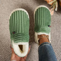 Bootie Slippers Boots Fleece Lined Corduroy Non Slip Rubber Sole - Image 1