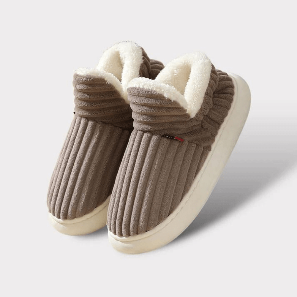 Bootie Slippers Boots Fleece Lined Corduroy Non Slip Rubber Sole - Image 11