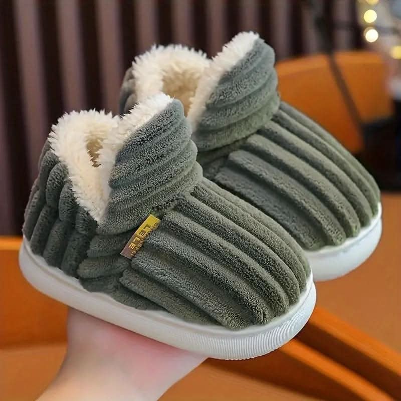 Bootie Slippers Boots Fleece Lined Corduroy Non Slip Rubber Sole - Image 14