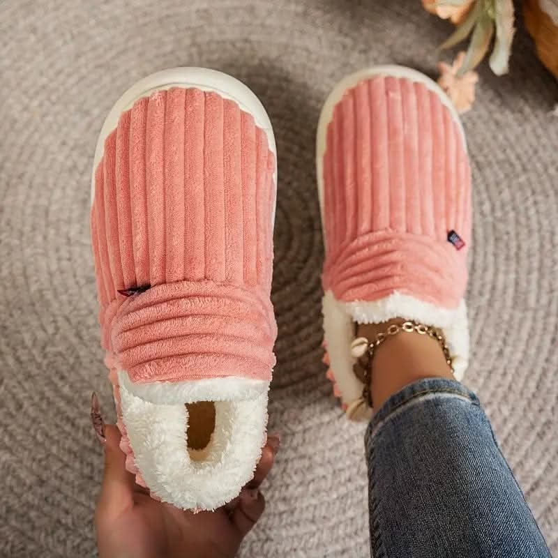 Bootie Slippers Boots Fleece Lined Corduroy Non Slip Rubber Sole - Image 16