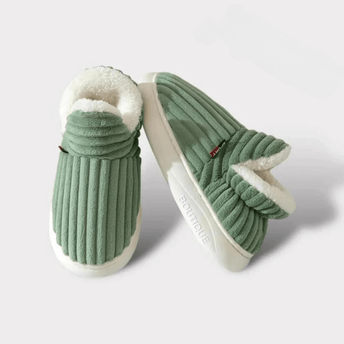 Bootie Slippers Boots Fleece Lined Corduroy Non Slip Rubber Sole - Image 8