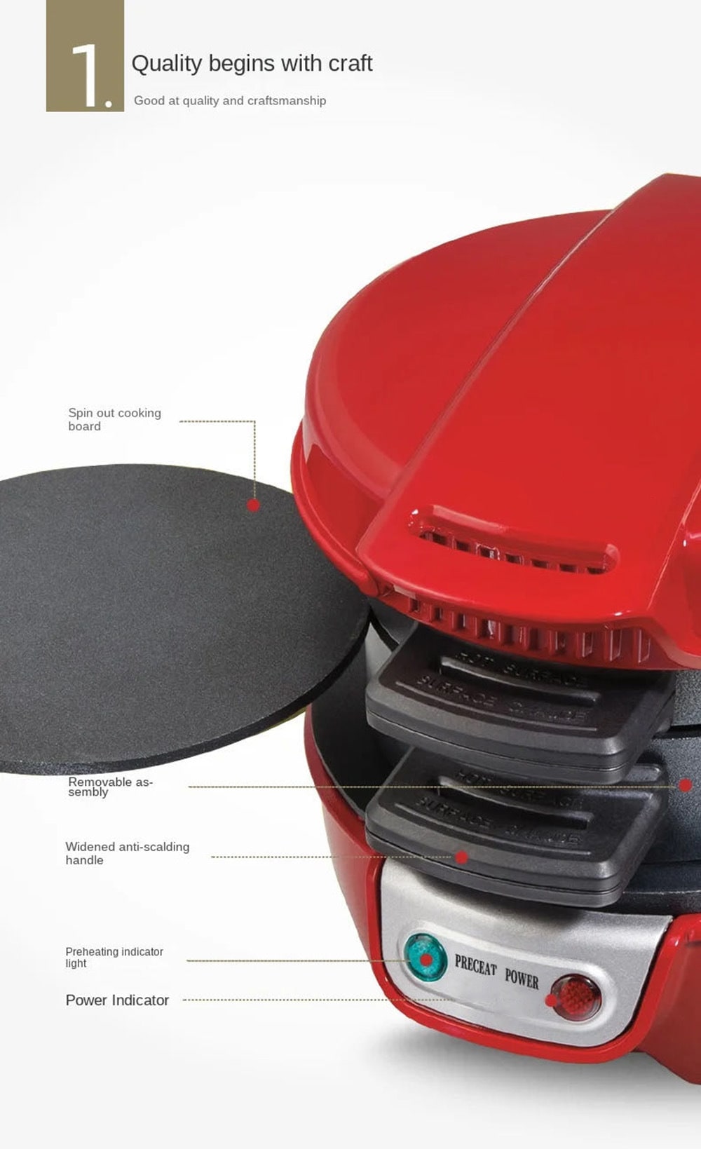 Breakfast Sandwich Maker and Machine with Non-Stick Plates for Eggs and Cheese Sandwiches - Image 14