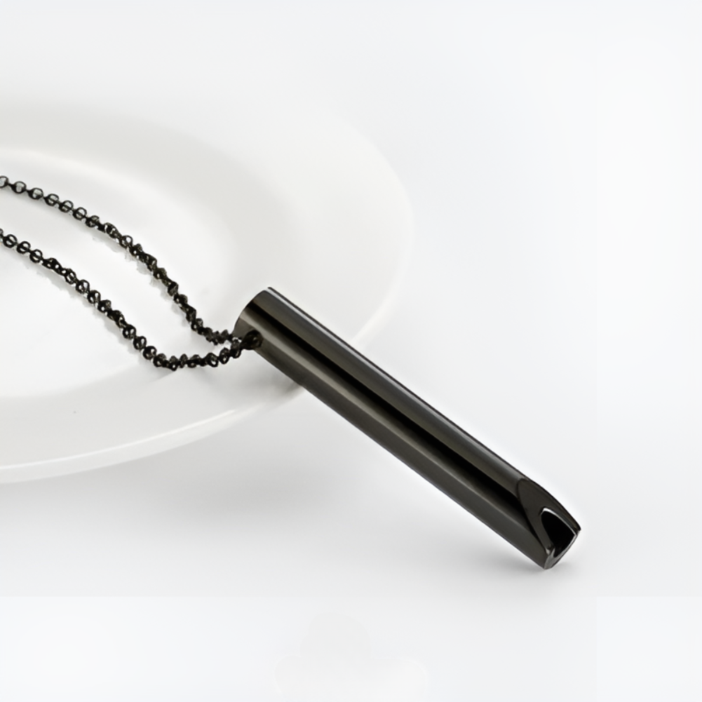 Breathing Necklace for Stress Relief and Anxiety with Hollow Metal Tube Pendant - Image 5