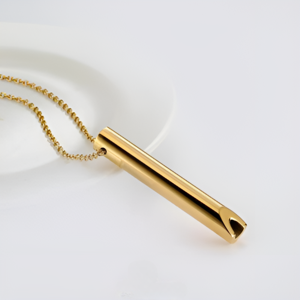 Breathing Necklace for Stress Relief and Anxiety with Hollow Metal Tube Pendant - Image 6