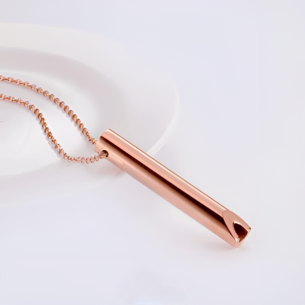 Breathing Necklace for Stress Relief and Anxiety with Hollow Metal Tube Pendant - Image 7