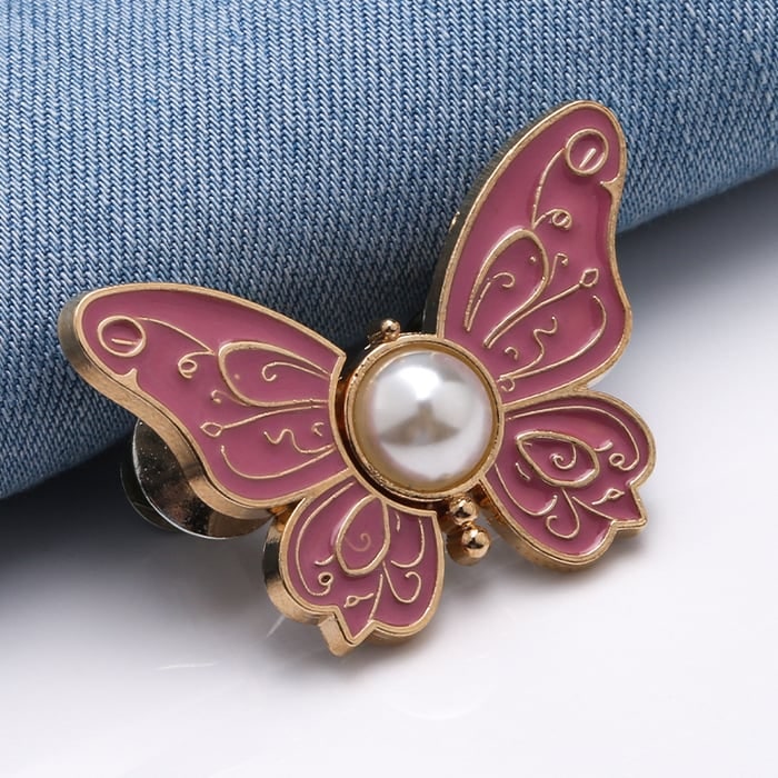 Butterfly Jeans Waist Tightener Clips with Pearl Center and No-Sew Pin - Image 4