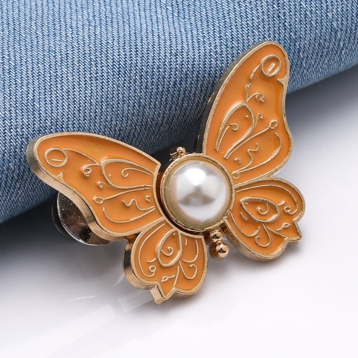 Butterfly Jeans Waist Tightener Clips with Pearl Center and No-Sew Pin - Image 5