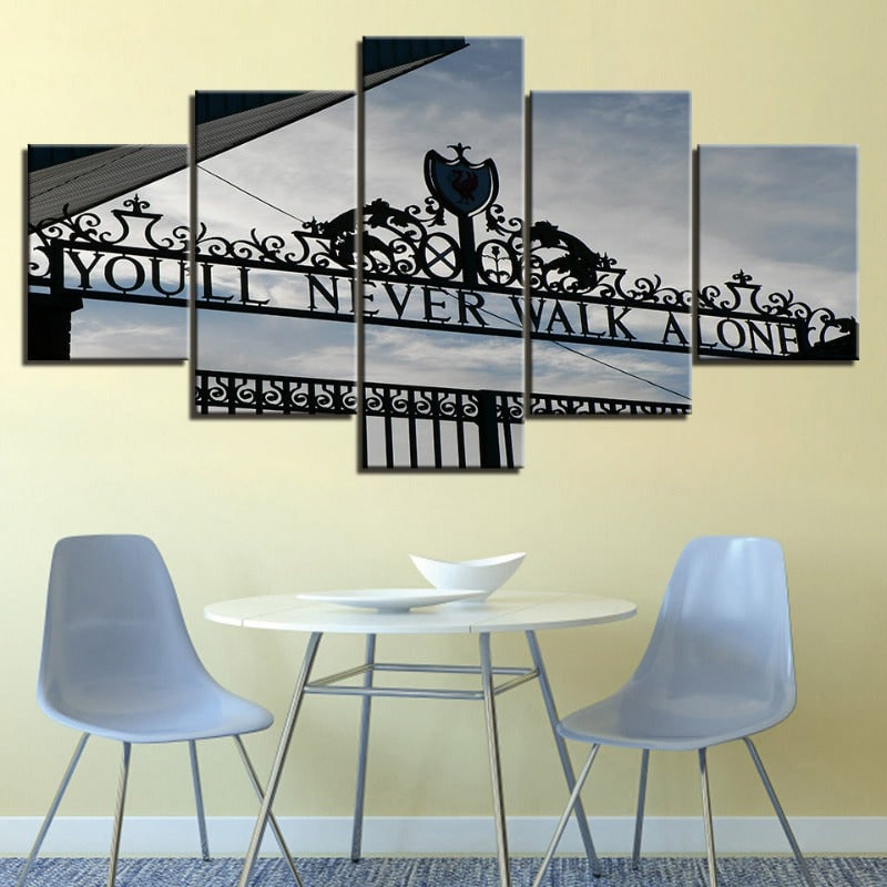 Canvas Wall Art Decor 5 Panel Split Print with Wrought Iron Gate Design for Dining Room and Living - Image 2