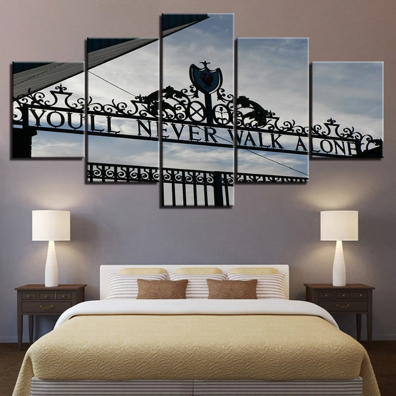 Canvas Wall Art Decor 5 Panel Split Print with Wrought Iron Gate Design for Dining Room and Living - Image 4