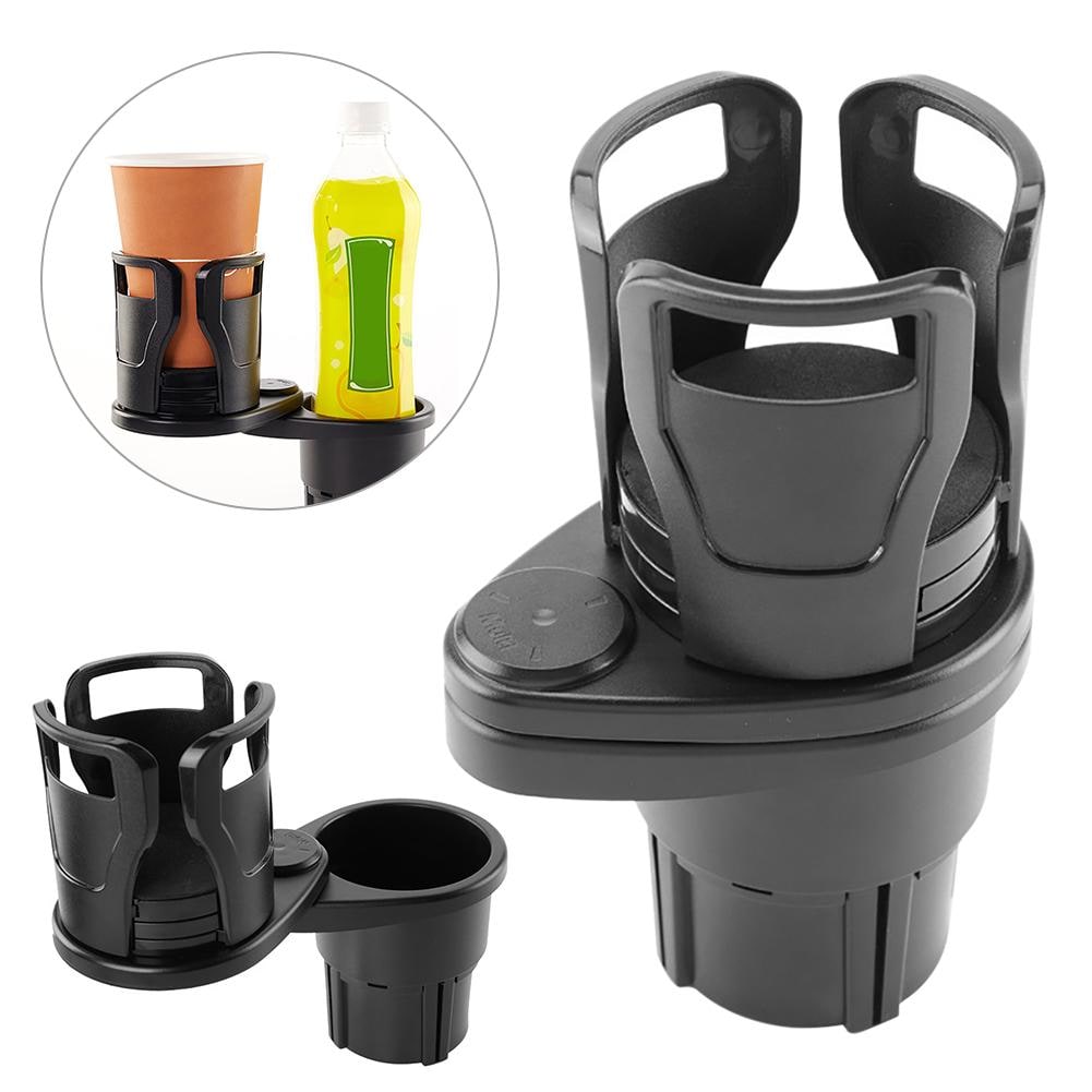Car Cup Holder Expander with Rotating Base and Adjustable Arms for Auto Vehicle Beverage Storage - Image 1