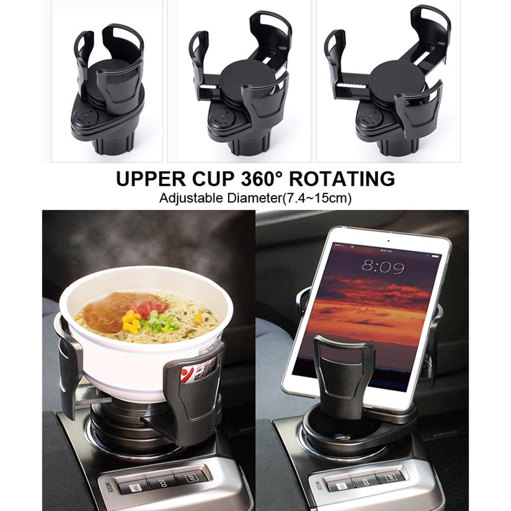 Car Cup Holder Expander with Rotating Base and Adjustable Arms for Auto Vehicle Beverage Storage - Image 3