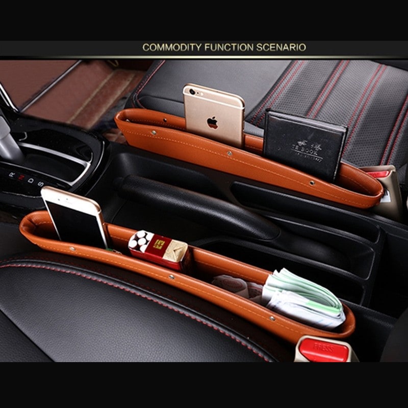 Car Gap Filler and Vehicle Seat Organizer with Faux Leather Design and Storage Pocket - Image 10