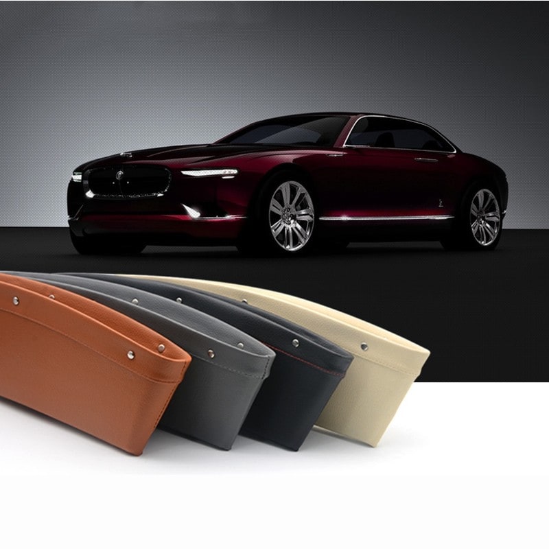 Car Gap Filler and Vehicle Seat Organizer with Faux Leather Design and Storage Pocket - Image 2