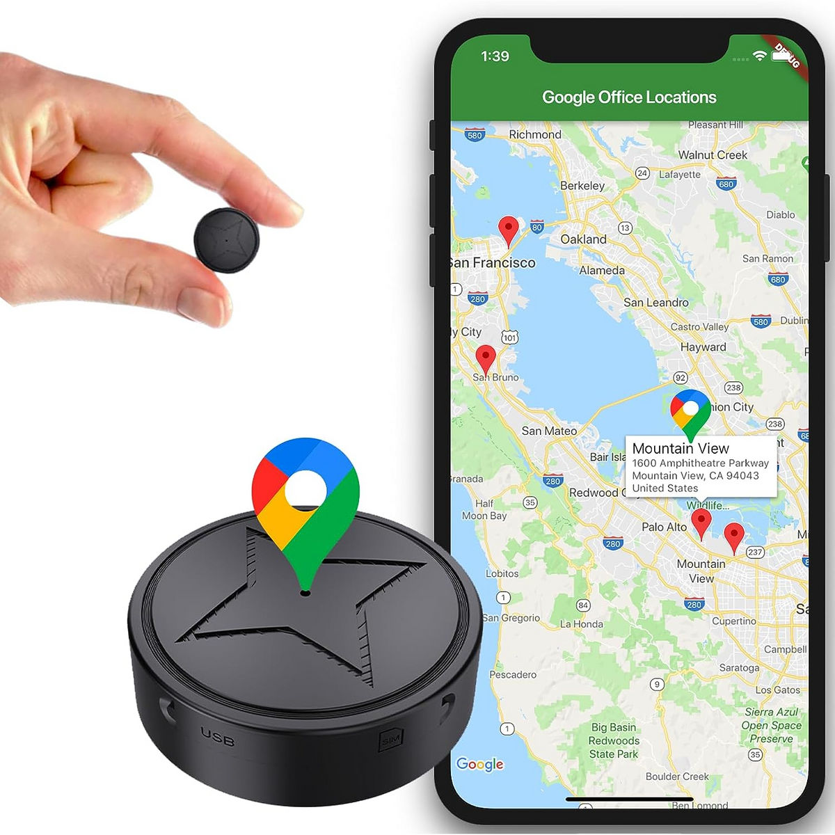 Car GPS Tracker Mini Portable with Magnetic Mount and Real-Time Location Tracking - Image 1