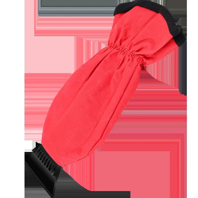 Car Ice Scraper Mitt with Fleece Lining and Elastic Wrist Band for Windshield - Image 2