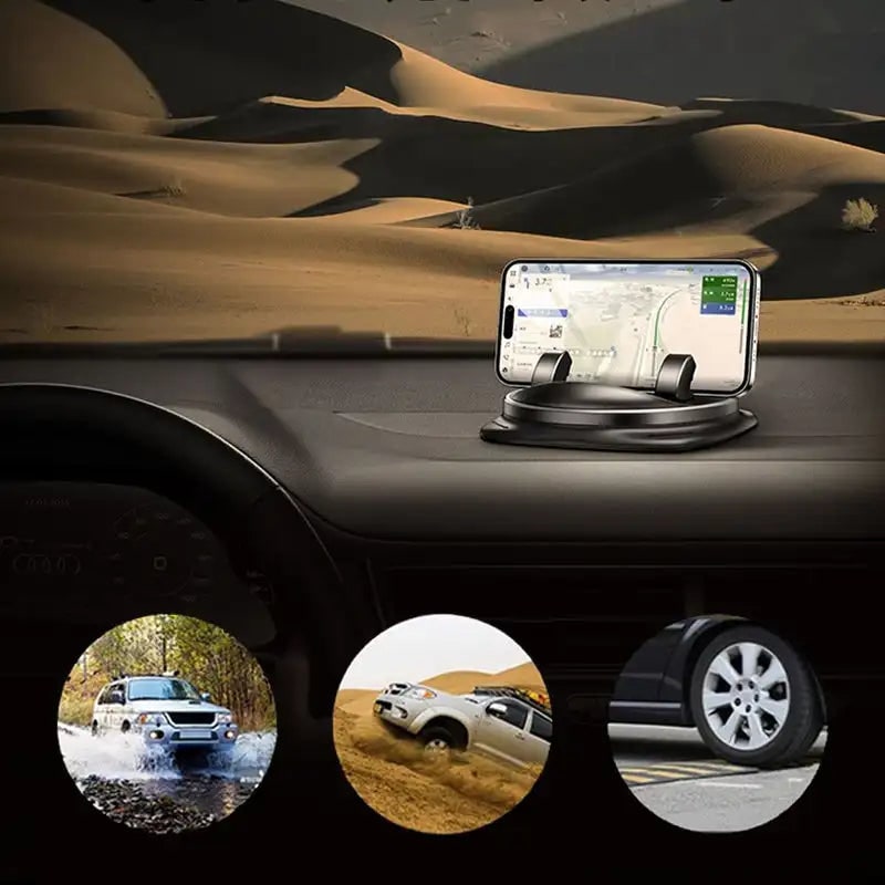Car Phone Stand Holder Mount with 360-Degree Rotation and Suction Cup Dashboard - Image 1