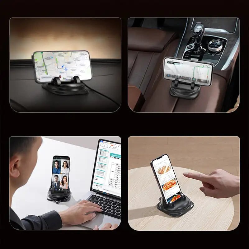 Car Phone Stand Holder Mount with 360-Degree Rotation and Suction Cup Dashboard - Image 6