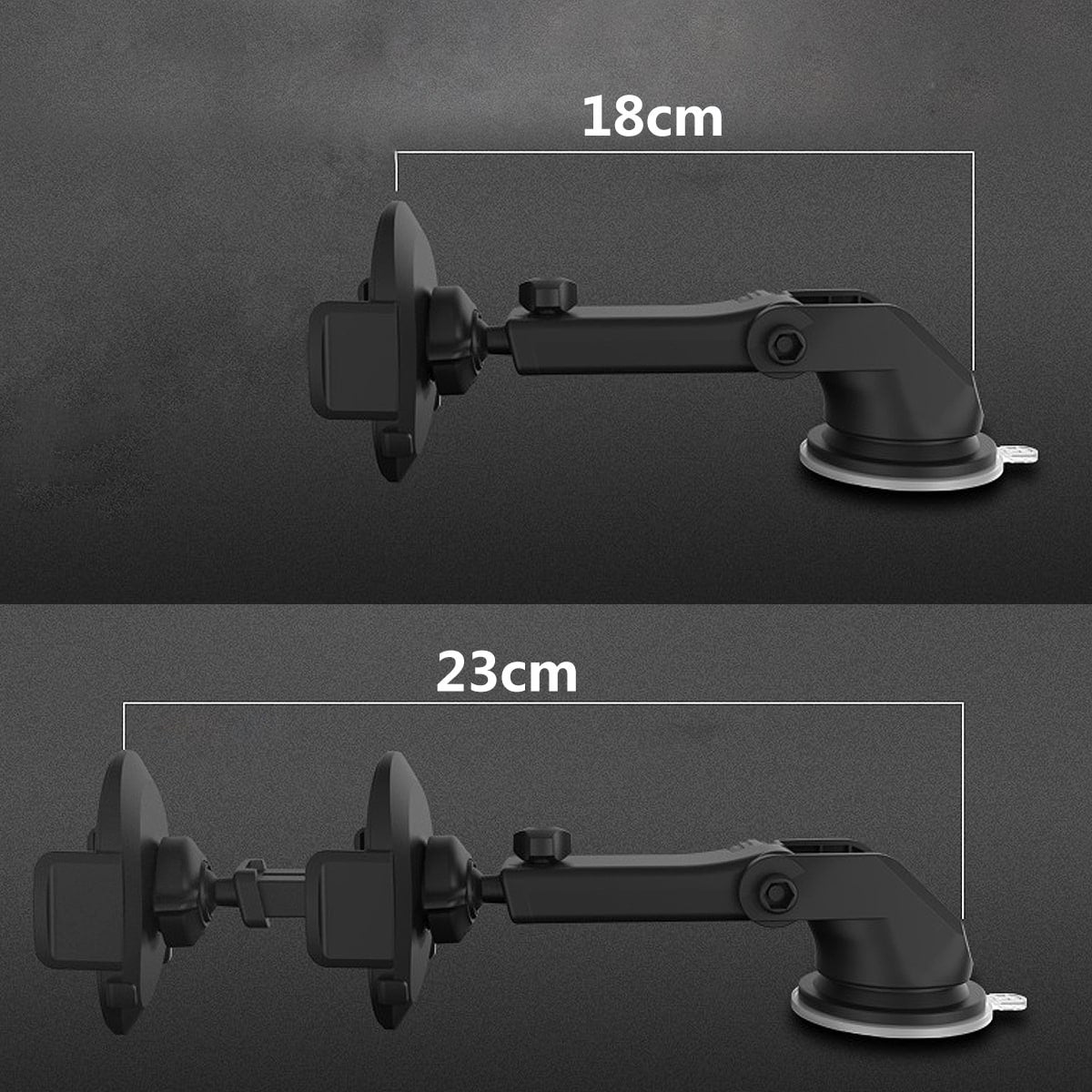 Car Phone Stand Holder Mount with Telescopic Arm and Suction Cup Base Magnet - Image 1