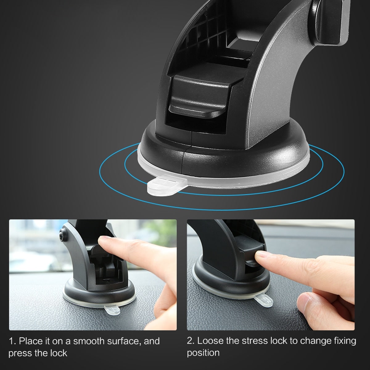 Car Phone Stand Holder Mount with Telescopic Arm and Suction Cup Base Magnet - Image 11
