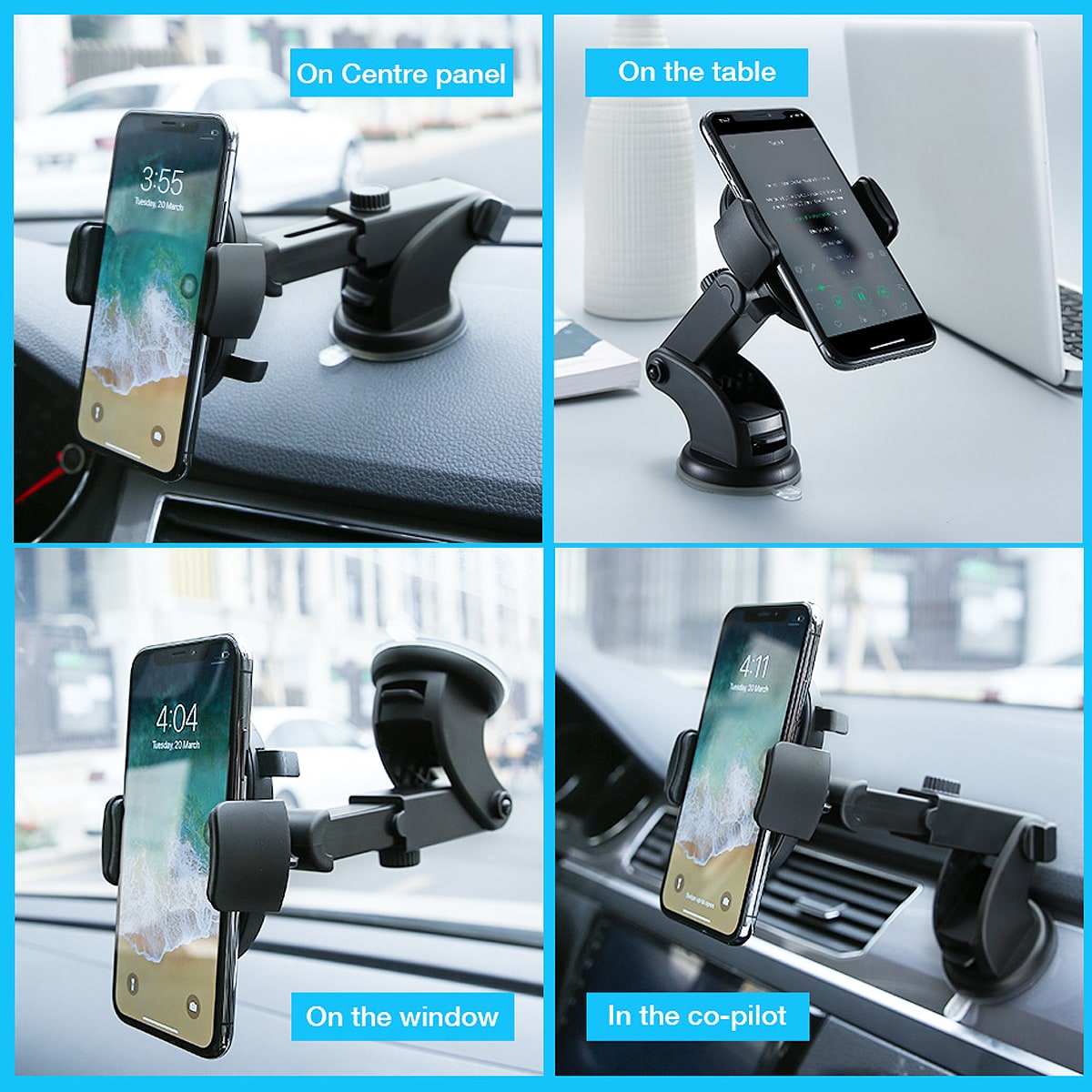 Car Phone Stand Holder Mount with Telescopic Arm and Suction Cup Base Magnet - Image 14