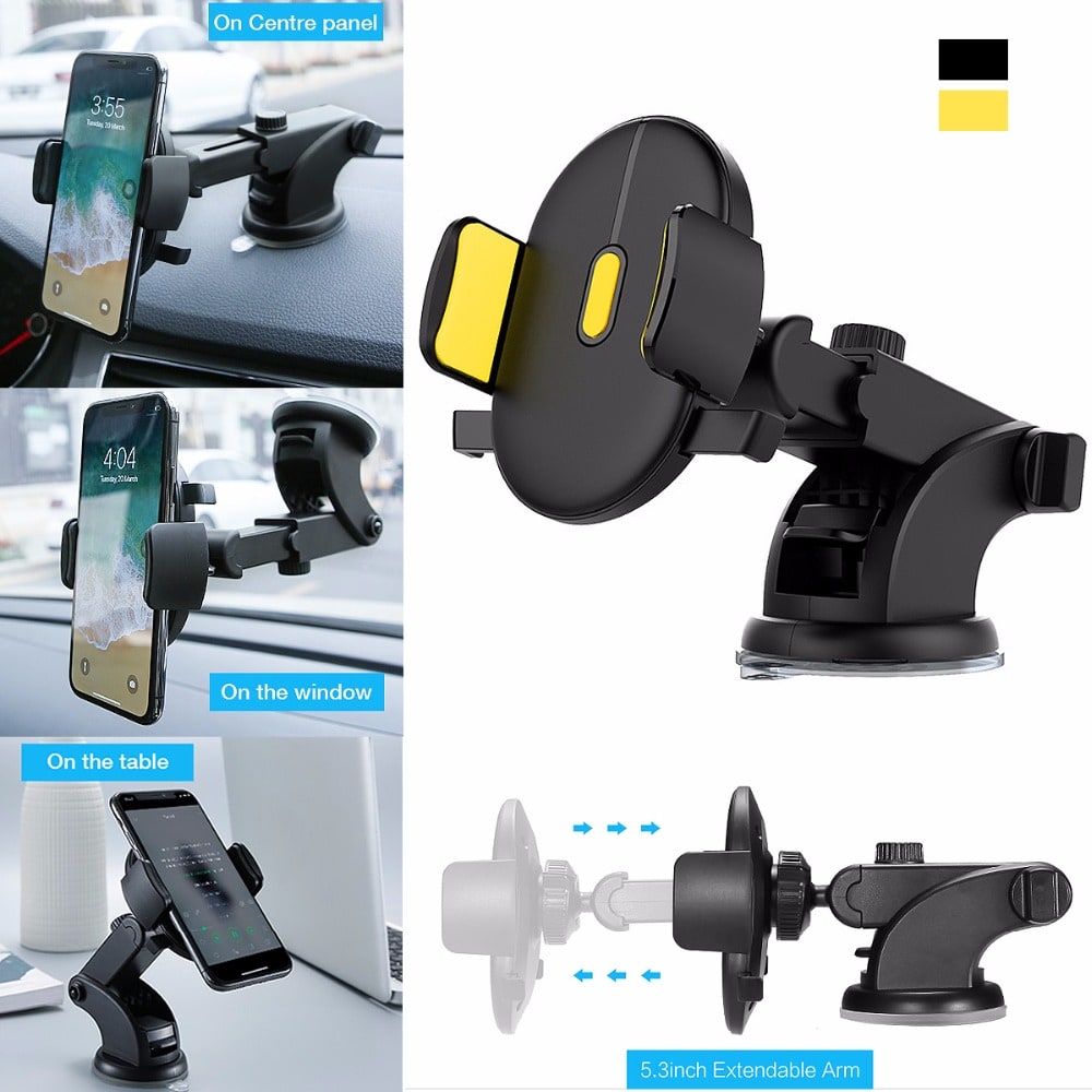 Car Phone Stand Holder Mount with Telescopic Arm and Suction Cup Base Magnet - Image 7