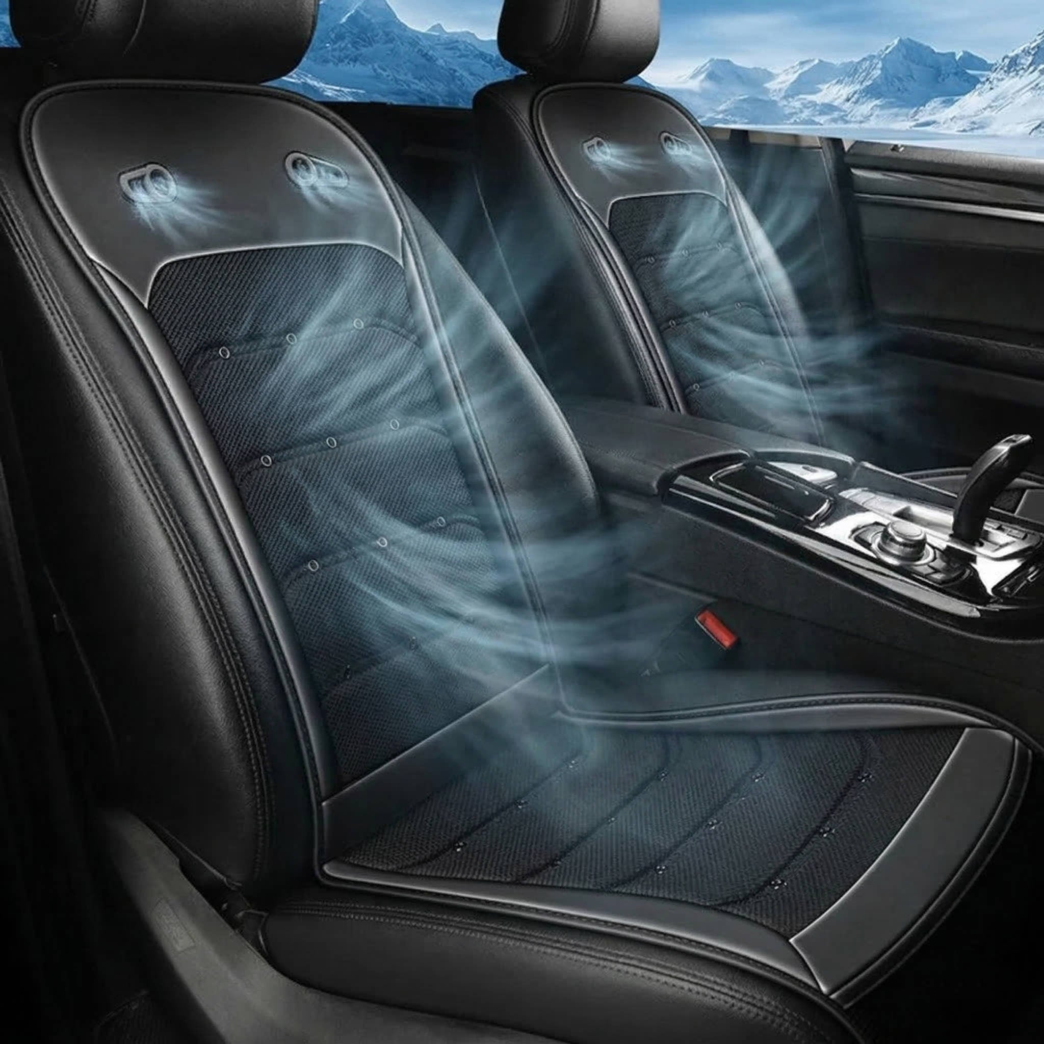 Car Seat Cover Cushion Cooling Ventilated Breathable Mesh Faux Leather Pad - Image 1