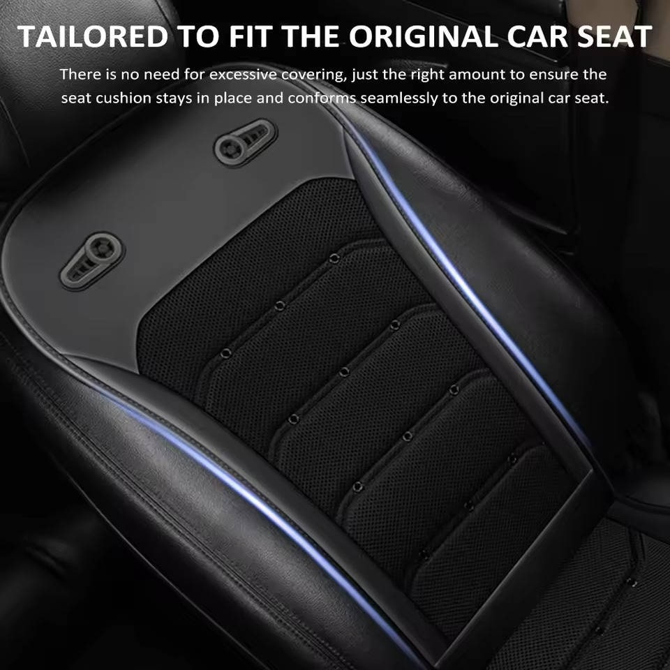 Car Seat Cover Cushion Cooling Ventilated Breathable Mesh Faux Leather Pad - Image 2