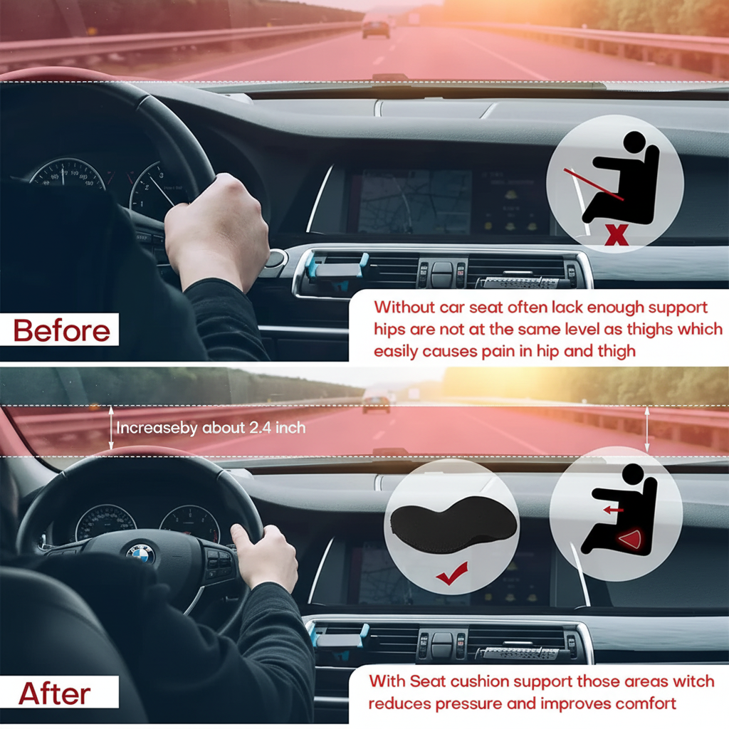 Car Seat Cushion with Memory Foam Ergonomic Support and Breathable Mesh Cover - Image 10