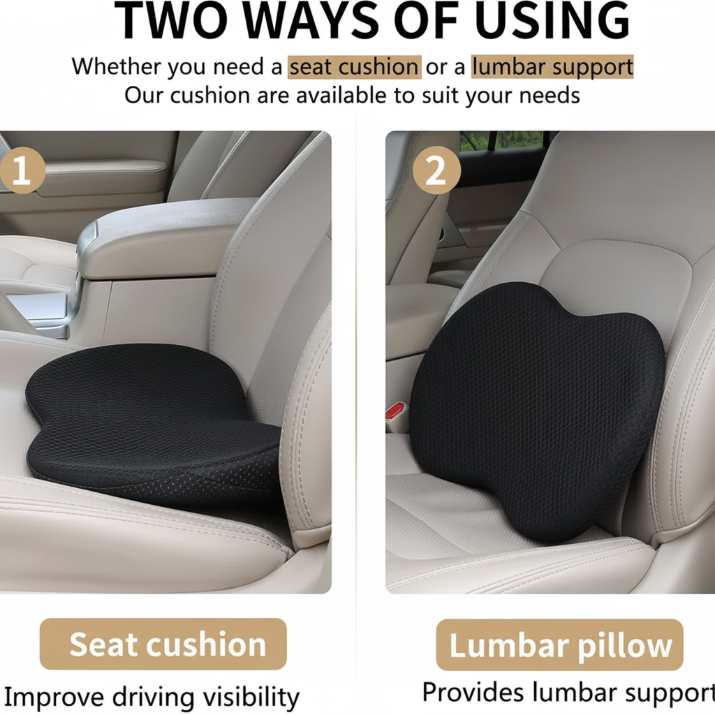 Car Seat Cushion with Memory Foam Ergonomic Support and Breathable Mesh Cover - Image 5