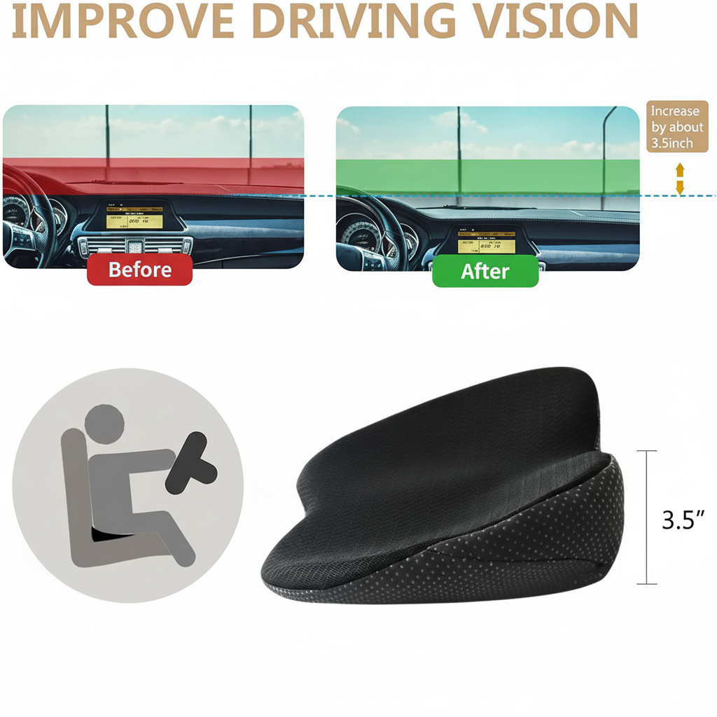 Car Seat Cushion with Memory Foam Ergonomic Support and Breathable Mesh Cover - Image 6
