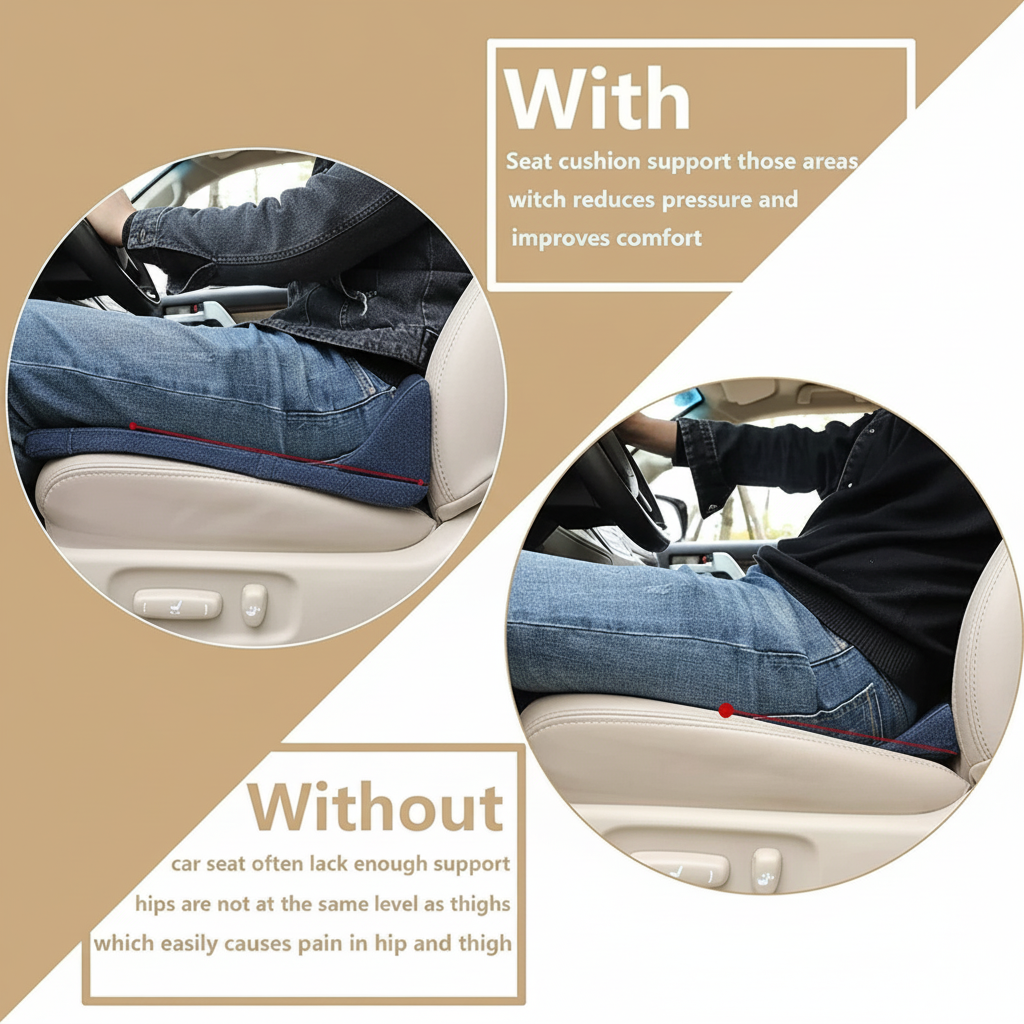 Car Seat Cushion with Memory Foam Ergonomic Support and Breathable Mesh Cover - Image 8