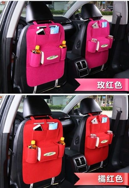 Car Seat Organizer with Backseat Storage Tissue Box Holder and Bottle Pockets Vehicle - Image 2