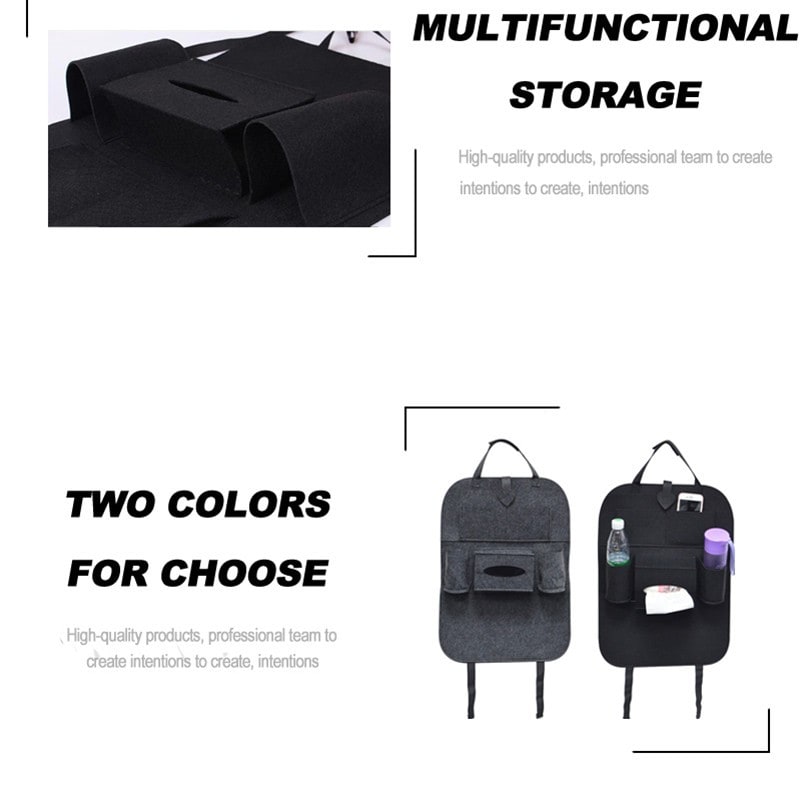 Car Seat Organizer with Backseat Storage Tissue Box Holder and Bottle Pockets Vehicle - Image 24