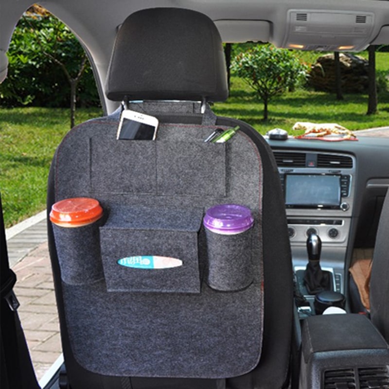 Car Seat Organizer with Backseat Storage Tissue Box Holder and Bottle Pockets Vehicle - Image 5