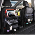 Car Seat Organizer with Fold-Down Tray Faux Leather Back with Tablet Holder and Trash Bin - Image 26