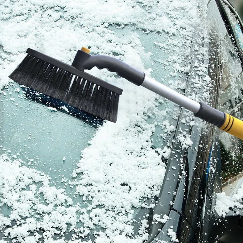 Car Snow Brush and Ice Scraper with Rotating Head and Telescoping Handle - Image 1