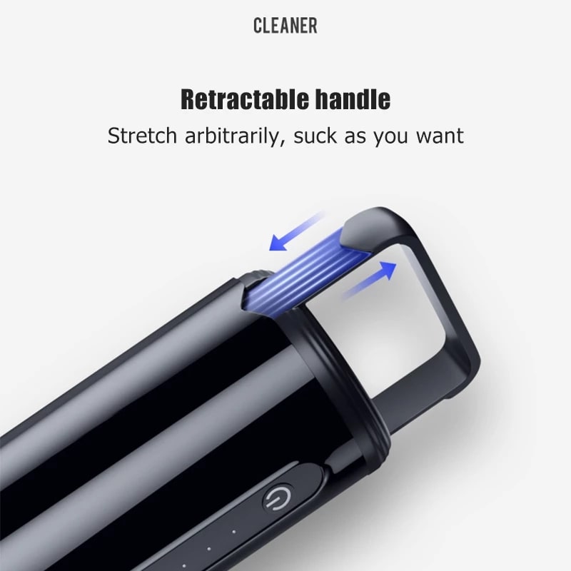Car Vacuum Cleaner Handheld Hepa Mini Cordless Rechargeable with Retractable Handle - Image 1