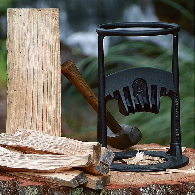 Cast Iron Log Splitter and Kindling with Safety Ring and Mounting Base Electric Wood - Image 4