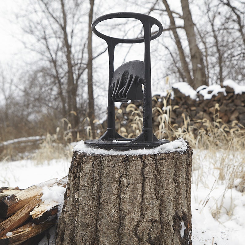 Cast Iron Log Splitter and Kindling with Safety Ring and Mounting Base Electric Wood - Image 6