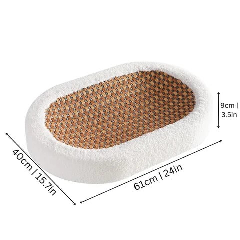 Cat Scratcher Bed and Couch with Plush Fleece Bolster and Woven Mat Cave - Image 4